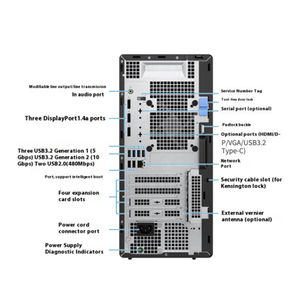 Bao Bì Ban Đầu Máy Tính Thương Mại dells 7020mtplus Tháp Máy Tính Để Bàn PC Máy Tính Với I7 I7-13700 13 8G RAM 512G SSD - Product Image 6