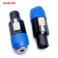 Connecteur pour enceintes DJ, adaptateur Speakon 4 broches NL4FC mâle vers prise mono TS 6,35 mm femelle