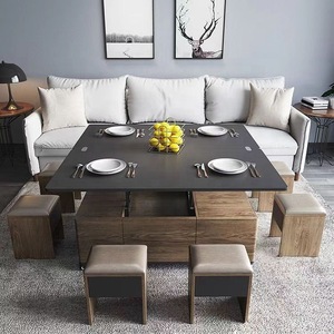 Cross-border multifunctional living room <b>folding</b> coffee <b>table</b>, wooden floor-standing storage <b>table</b>, high-value home tea <b>table</b> - Product Image 2