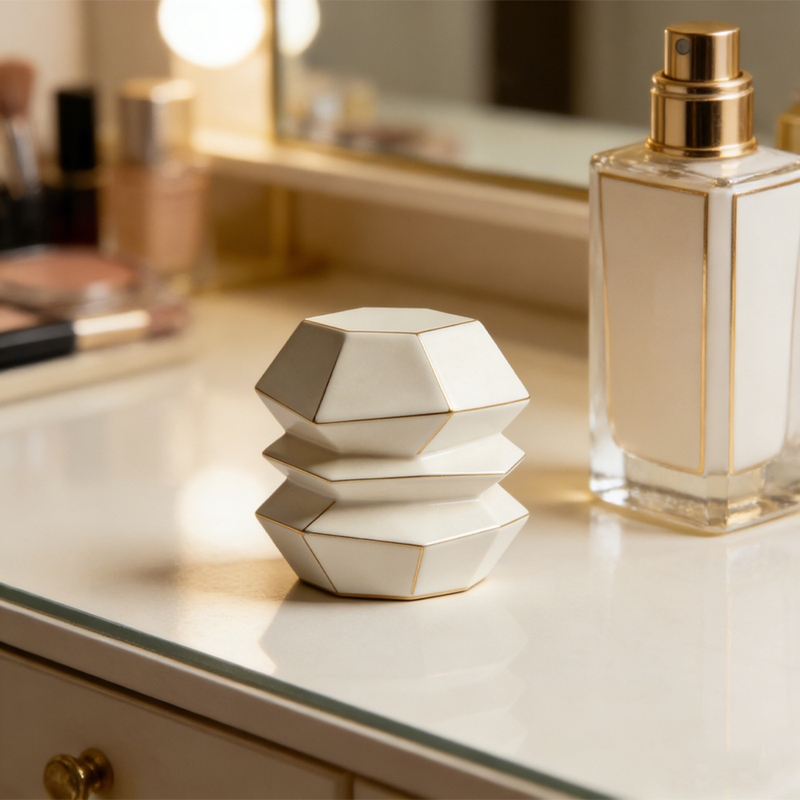 Luxury Geometric Resin Glass Perfume Bottle