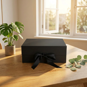 In Stock Fast Ship Waterproof Magnetic <b>Foldable</b> Rigid Gift <b>Box</b> with Ribbon for Eco-Friendly Recyclable Cosmetic Packaging - Product Image 1