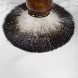 Pinceau à raser humide pour homme ZY, nylon synthétique, peau sensible, outil professionnel de barbier pour savon et crème à raser humide, manche en bois - Product Image 3