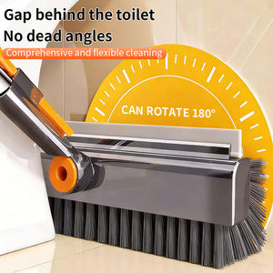 <span class=keywords><strong>Brosse</strong></span> de nettoyage 3-en-1 en acier inoxydable robuste à poils rigides avec long manche pour <span class=keywords><strong>douche</strong></span>, salle de bain et sols – Portable - Product Image 3