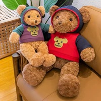 Ours en peluche de grande taille 90 cm 110 cm, décoration d'intérieur, ours en peluche pour la Saint-Valentin, ours en peluche personnalisé avec vêtements