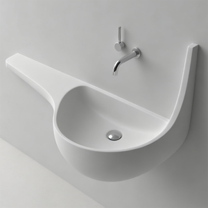 Lavabo en pierre artificielle imperméable, adapté aux appartements, aux hôtels familiaux et aux salles <span class=keywords><strong>de</strong></span> <span class=keywords><strong>bain</strong></span>, lavabos muraux - Product Image 1