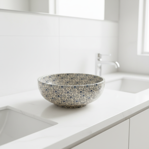 Lavabo rond en porcelaine émaillée écologique avec décor floral de PengHan Jingdezhen - Product Image 4