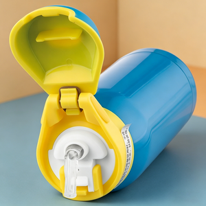 Bouteille d'eau isotherme sportive en acier inoxydable de 350 ml, écologique, pour garder l'eau froide et chaude, portable, avec paille - Product Image 4
