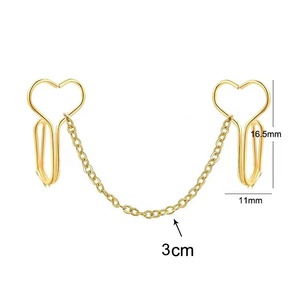 Gaby Nouveauté Clip de nez sexy en acier inoxydable, anneau non percé plaqué or, pont de nez pour fête ou cadeau - Product Image 6