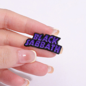 Spille nere con spille smaltate spilla con spilla in smalto lettera inglese musica Rock in lega con spille - Product Image 4