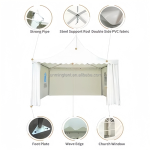 Lớn 6x6m ngoài trời chùa lều cho mùa đông bên bền cắm trại mái hiên biểu tượng tùy chỉnh khung nhôm cao lửa tổ chức sự kiện sử dụng - Product Image 6