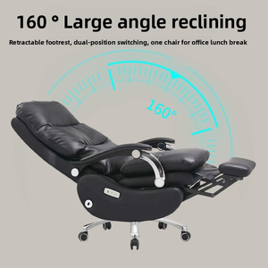 Silla de jefe ligera de lujo, silla de oficina ergonómica duradera, cómoda silla de oficina de cuero Simple reclinable - Product Image 3
