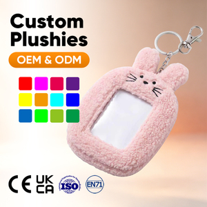Servizio OEM ODM, Porta Fotocard Personalizzato a Forma di Gatto Viola, Peluche, Custodia per Carta d'Identità in Peluche - Product Image 5