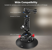 NEEWER Support à ventouse métallique de 15,2 cm (6 pouces) avec rotule et bras magique pour pare-brise de voiture, tableau de bord, avec montures 1/4" et 3/8" ARRI pour appareil photo, téléphone et caméra d'action