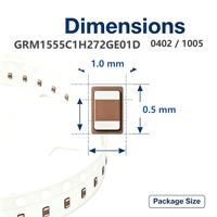 Condensateur à puce 0402 1005 métrique MLCC 2.7nF 50V C0G ±2% GRM1555C1H272GE01D pour appareils IoT, directement de l'usine