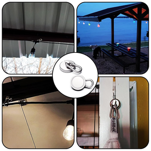 Resistente 140LBS forza di trazione neodimio ganci magnetici con moschettone girevole dadi per interni esterni appendere cucina - Product Image 4