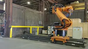 Robot Linear Rail Linear Guide Track With KUKA KR 120 R3100 Industrial Robot For Linear Robot Arm Palletizing Handling Assembly