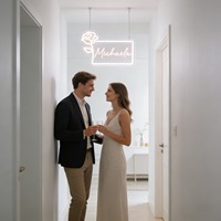 Neonawall Enseigne néon personnalisée avec nom Rose pour planificateurs de mariages, LED USB à intensité variable, pour vitrine de boutique de mariages, décoration murale et professionnelle
