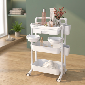 Chariot de rangement de luxe léger pour salon de beauté, coiffure et manucure avec serrures - Product Image 1