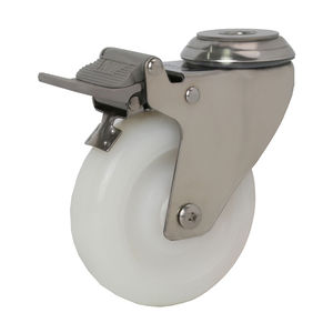 Lenk rolle Bolzen loch Schwenkbares Lenkrad Nylon Edelstahl M8 Schaft Schwenk brems rollen Räder - Product Image 5