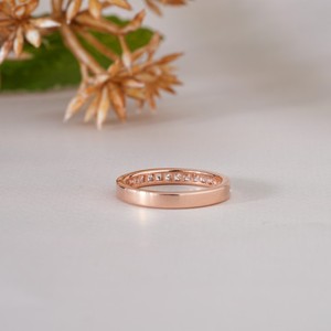 Elegant Rose Gold Channel Set <b>Diamond</b> <b>Ring</b> for Women Slim Wedding Band Minimalist Bridal Jewelry Fashion Finger <b>Ring</b> - Product Image 4