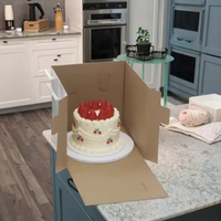 Boîtes à gâteaux de qualité supérieure en carton ondulé robuste de 12*12*10 pouces, auto-assemblables, de qualité alimentaire, avec fermeture magnétique, matériaux recyclés de 2 mm