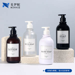 Minnie Hand Soap Dish Soap 500ml PET <b>Plastic</b> Bottle With Pump Label Design For Wash Care <b>Packaging</b> - Product Image 4