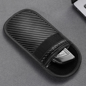 Sac de protection <span class=keywords><strong>anti</strong></span>-<span class=keywords><strong>RFID</strong></span> portable avec étui à clés pour étui à clés de voiture Faraday sac de blocage de Signal FOB - Product Image 3