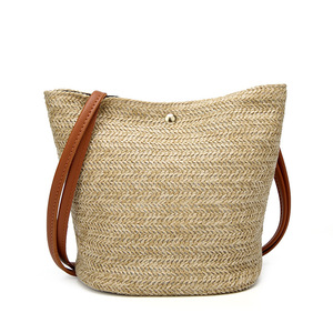 Delle donne Della Spiaggia Della Paglia Tessitura Secchi di Totes Della Borsa di <span class=keywords><strong>Estate</strong></span> Sacchetto di Spalla Tote - Product Image 1