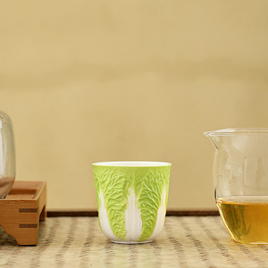 Tasse à thé individuelle en céramique Dehua, style Jade Porcelaine Gras de Mouton, modèle Cabbage Master Cup, pour service à thé Kung Fu de style chinois moderne - Product Image 4