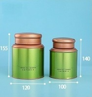 Boîte en étain hermétique Rts avec couvercle D10*H14.5cm & D12*H15.5cm Rouge Or Noir Métal Boîte en étain pour le stockage du thé Emballage de biscuits OEM Accepté