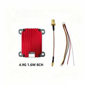 4.9G 1.6W 8CH FPV Video Transmitter Aluminum Alloy Red VTX for RC <b>Drones</b> - Product Image 1