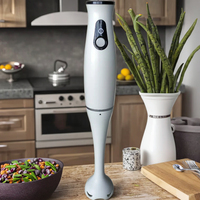 Blender électrique à main blanc 220-240V 200W pour une utilisation en cuisine pour la préparation de milkshakes/purées/sauces Comprend un accessoire crochet à pâte