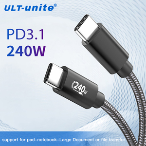Câble USB2.0 double <span class=keywords><strong>USBC</strong></span> ULT-unite 1m 2m 3m 480 Mbps, câble de données tressé de type C, PD240W 5A, câble de charge rapide pour ordinateur portable - Product Image 2