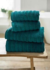 Ensemble de serviettes de bain Zerotwist 100% coton BCI, velours doux, haute absorption, écologique, durable, texture côtelée - Product Image 3