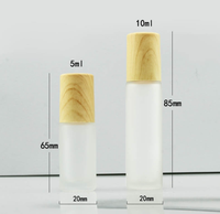 5ml 10 ml Mat Parfum Huile Rouleau Bouteille Rollon 10 ml Bambou Rouleau sur Bouteille En Verre avec Boule En Métal Couvercle En Bois pour Huile