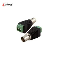 Conector Hembra BNC de Fábrica RIPO, Bloques de Terminales con Tornillos, Plástico y Cobre Negro para RG58/RG6, Hecho en China, Shenzhen