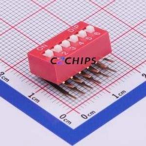TM-06 DIP Switch Through hole Component (THT) Switch ( Number of Switch Sections: 6 )( Lead Spacing: 2.54mm ) - Product Image 1