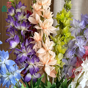 Fleurs artificielles en soie, lys et violette, tige unique, couleurs mélangées, pour décoration de mariage - Product Image 4