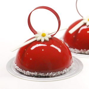 MUYULINS Factory 24-Cavity Hemispherical Maker LFGB Platinum Non-Stick BPA-Free <b>Silicone</b> Mousse Cake Mold - Product Image 3