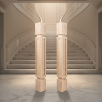 Piliers en bois massif, balustres, colonnes décoratives sculptées de luxe pour escaliers traditionnels, grandes colonnes romaines, poteaux de balustre, colonnes à tiges