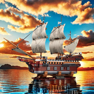 Kit de Modélisme Bateau <span class=keywords><strong>à</strong></span> Voile en Plastique 2284 Pièces, Jouet de Construction Navale pour Enfants, Ensemble de Blocs de Construction du Navire Historique Mayflower - Product Image 3