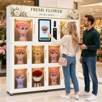 Máquina Expendedora de Flores Frescas Comercial de 10 Puertas, Gabinete Refrigerado Inteligente para Venta de Flores, Kiosco de Autoservicio 24/7