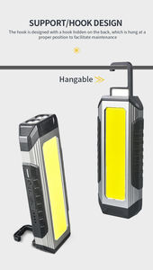 Luz de trabajo LED COB de gran venta, luz de reparación automotriz con carga USB, compatible con salida de luz potente, luz de trabajo con gancho ferromagnético. - Product Image 3