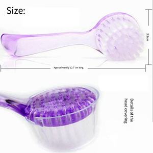 SunelPort Sınır Ötesi Akrilik Saplı Naylon Düz Yuvarlak Başlı Büyük Başlı Yumuşak Kıllı 4 Renkli Tırnak Sanatı Aracı Temizleme Fırçası - Product Image 3