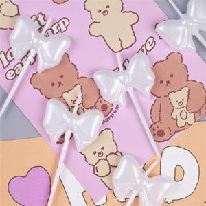 Bougies blanches en forme de nœud, rondes, en paraffine, décorations pour gâteaux d'anniversaire - Product Image 1