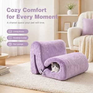 <span class=keywords><strong>Fauteuil</strong></span> lounge en peluche pour animaux de compagnie, abri pour chat, <span class=keywords><strong>fauteuil</strong></span> partagé humain-animal avec tunnel pour chambre et salon, vente en gros - Product Image 2