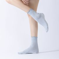 Chaussettes colorées de yoga Crew de haute qualité pour femmes avec broderie Sports Scrunch Sublimation Ruffle Pilates Chaussettes Low quantité minimale de commande
