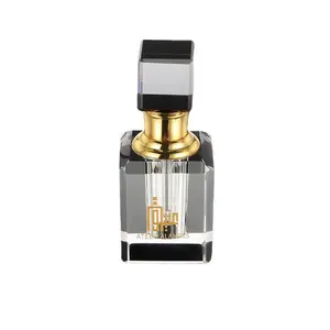 3ml 6mllSquare Botellas de perfume de cristal decorativas con temática de piedra 3ml 6ml 12ml Fancy Black K9 Crystal Attar Regalo y modelo de recuerdo
