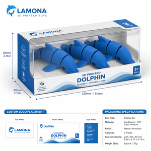 Juguete de Delfín Impreso en 3D al por Mayor, Cuerpo Articulado, <span class=keywords><strong>Aletas</strong></span> y Cola, Juguete Sensorial Marino, Unisex, 12+, PLA Ecológico, OEM, Azul - Product Image 5