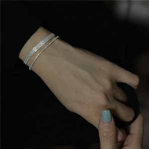 Pulsera Ancha Brillante de Plata de Ley S925, Estilo Coreano, Color Plateado, Venta al Por Mayor Directa de Fábrica - Product Image 3